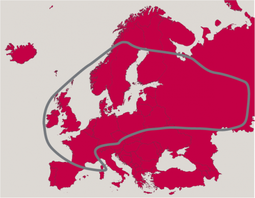 Carte de répartition de l'abeille noire